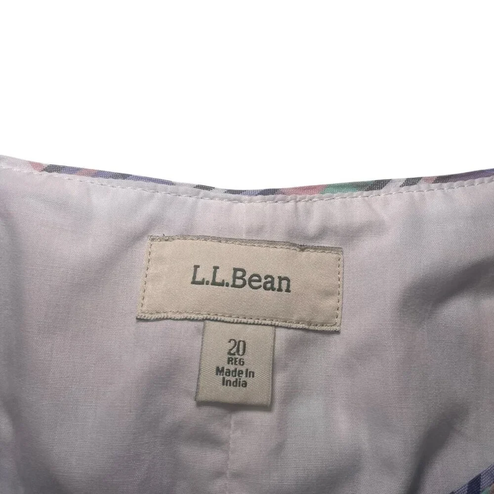 L.L. Bean Plaid Cotton Shift Dress Size 20 Sleeveless Knee Length - Picture 2 of 6